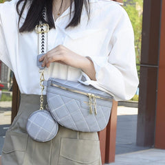 Argyle Embroidery Fanny Pack Crossbody Bag Women's Waist Purse