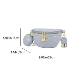 Argyle Embroidery Fanny Pack Crossbody Bag Women's Waist Purse