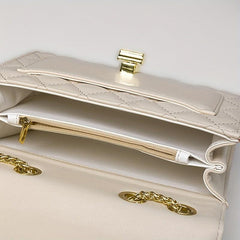 Quilted Detail Square Shoulder Bag Chain Flap Bag Women's Stylish Bag
