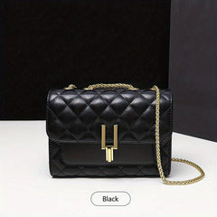 Quilted Detail Square Shoulder Bag Chain Flap Bag Women's Stylish Bag