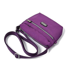 Waterproof Nylon Shoulder Bag Women's Zipper Purse Crossbody with Strap