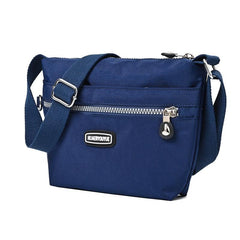 Waterproof Nylon Shoulder Bag Women's Zipper Purse Crossbody with Strap