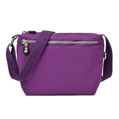 Waterproof Nylon Shoulder Bag Women's Zipper Purse Crossbody with Strap