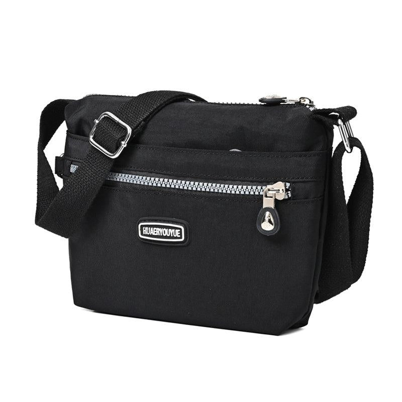 Waterproof Nylon Shoulder Bag Women's Zipper Purse Crossbody with Strap