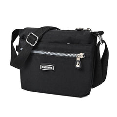 Waterproof Nylon Shoulder Bag Women's Zipper Purse Crossbody with Strap