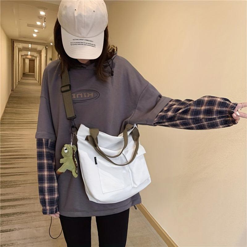 Canvas Tote Bag Women Crossbody Large Handbag School