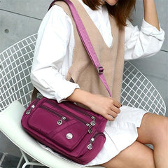 Nylon Crossbody Bag Lightweight Messenger Bag with Pockets