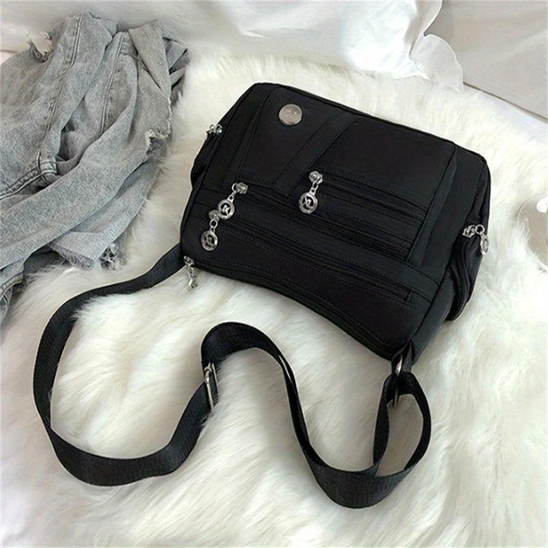 Nylon Crossbody Bag Lightweight Messenger Bag with Pockets