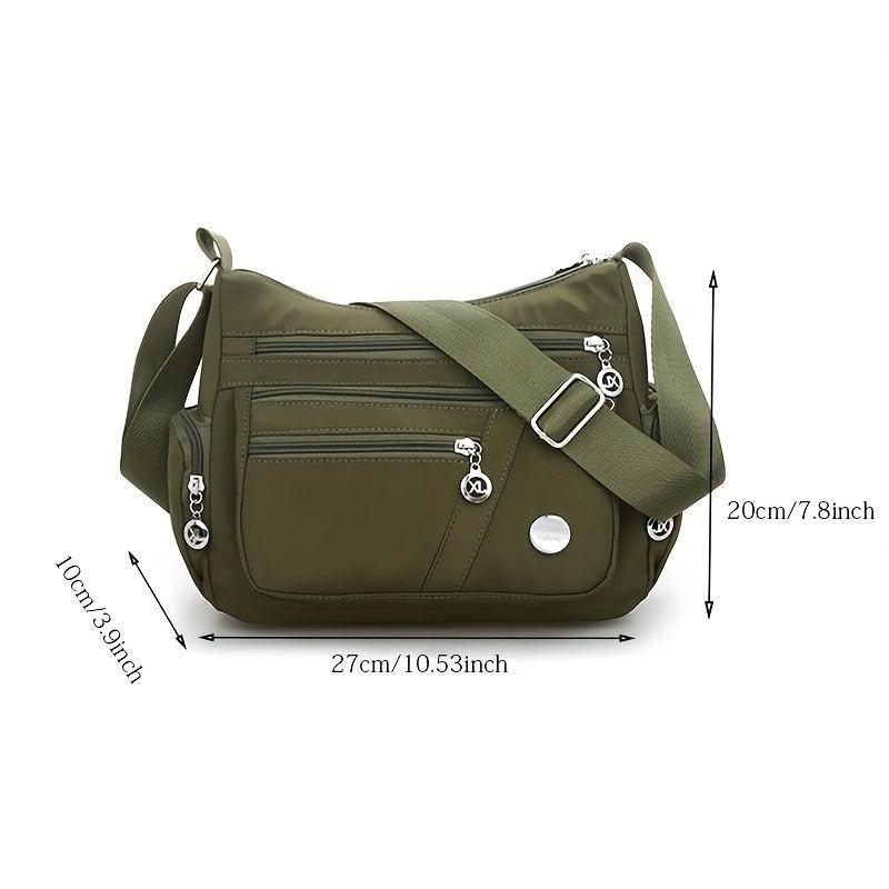 Nylon Crossbody Bag Lightweight Messenger Bag with Pockets