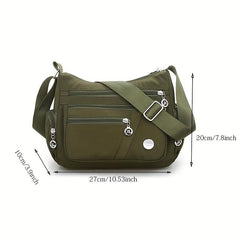 Nylon Crossbody Bag Lightweight Messenger Bag with Pockets