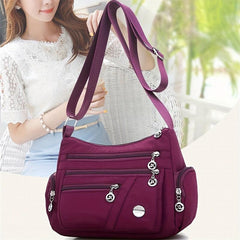 Nylon Crossbody Bag Lightweight Messenger Bag with Pockets