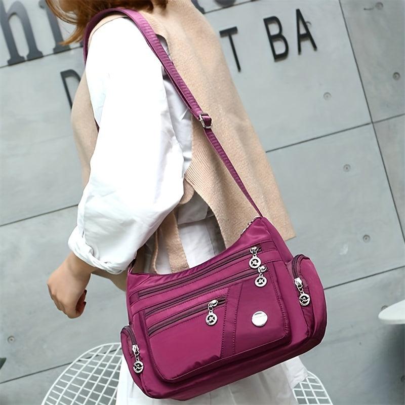 Nylon Crossbody Bag Lightweight Messenger Bag with Pockets