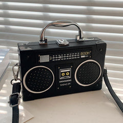 Mini Radio Box Crossbody Bag PU Leather Textured Novelty Bag
