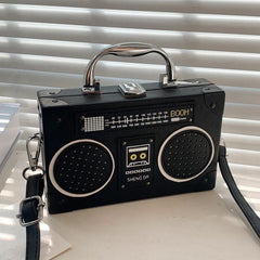 Mini Radio Box Crossbody Bag PU Leather Textured Novelty Bag