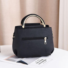 3D Flower Decor Handbag PU Crossbody Bag Top Handle Purse