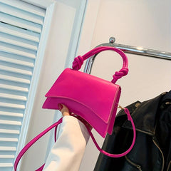 Stylish Shoulder Bag Solid Flap Satchel Crossbody Bag