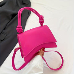 Stylish Shoulder Bag Solid Flap Satchel Crossbody Bag