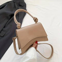 Stylish Shoulder Bag Solid Flap Satchel Crossbody Bag