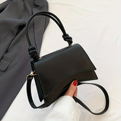 Stylish Shoulder Bag Solid Flap Satchel Crossbody Bag