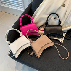 Stylish Shoulder Bag Solid Flap Satchel Crossbody Bag