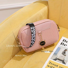Braided Square Crossbody Bag Solid Color Women's Purse