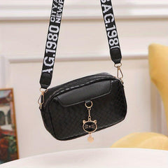 Braided Square Crossbody Bag Solid Color Women's Purse