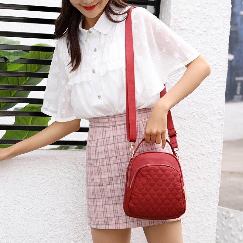 Stylish Women's Backpack with Zippers
