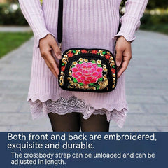 Women's Embroidered Canvas Coin Purse Mobile Phone Bag
