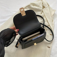 Turn Lock Shoulder Bag All Match Flap Purse
