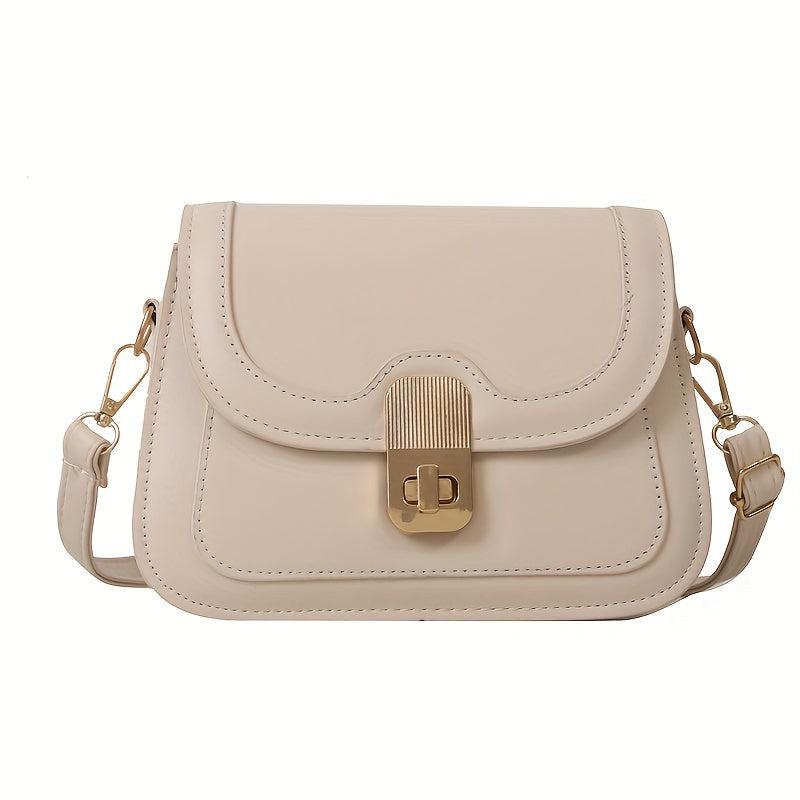 Turn Lock Shoulder Bag All Match Flap Purse