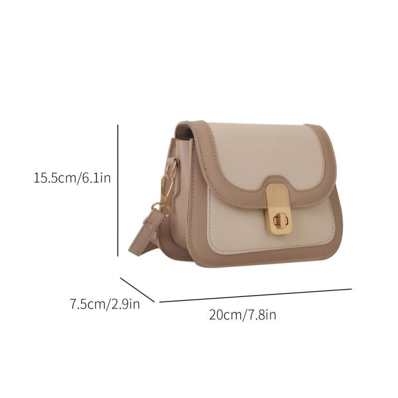 Turn Lock Shoulder Bag All Match Flap Purse