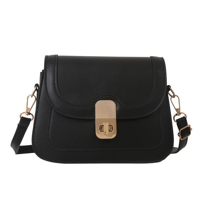 Turn Lock Shoulder Bag All Match Flap Purse
