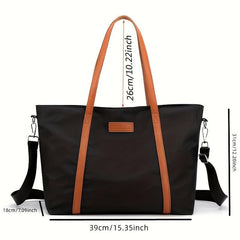 Large Capacity Nylon Tote Bag Lightweight Travel Crossbody Bag