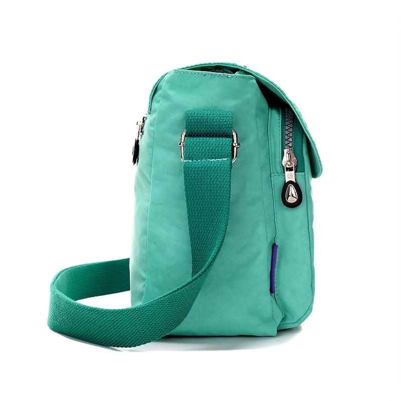Nylon Flap Crossbody Bag Lightweight Messenger Shoulder Bag