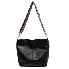 Geometric Strap Hobo Bag Large Capacity Crossbody Bag Women's Solid Shoulder Bag