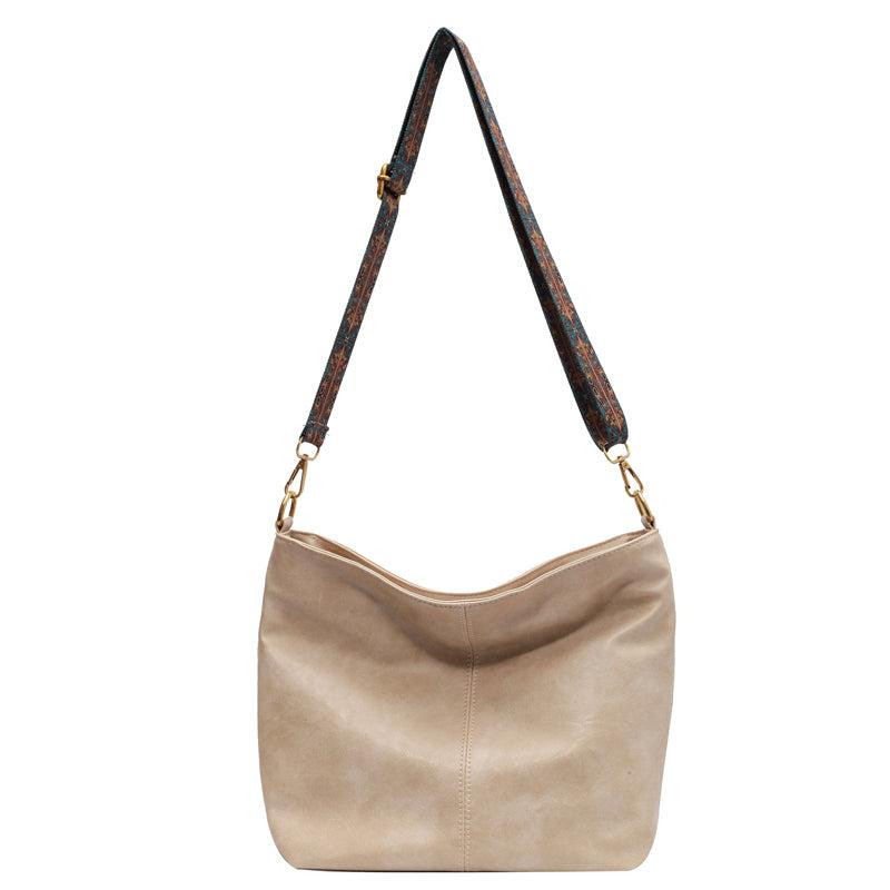 Geometric Strap Hobo Bag Large Capacity Crossbody Bag Women's Solid Shoulder Bag