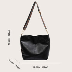 Geometric Strap Hobo Bag Large Capacity Crossbody Bag Women's Solid Shoulder Bag