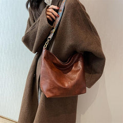 Geometric Strap Hobo Bag Large Capacity Crossbody Bag Women's Solid Shoulder Bag
