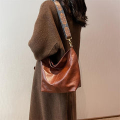 Geometric Strap Hobo Bag Large Capacity Crossbody Bag Women's Solid Shoulder Bag