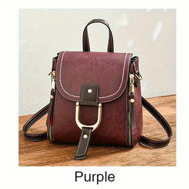 Vintage Flap Crossbody Bag Retro PU Shoulder Bag Women's Casual Handbag