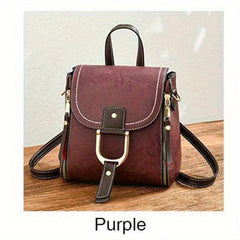Vintage Flap Crossbody Bag Retro PU Shoulder Bag Women's Casual Handbag