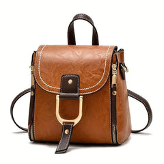 Vintage Flap Crossbody Bag Retro PU Shoulder Bag Women's Casual Handbag