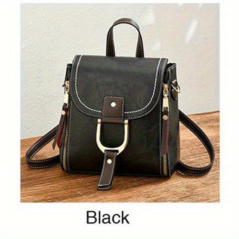 Vintage Flap Crossbody Bag Retro PU Shoulder Bag Women's Casual Handbag