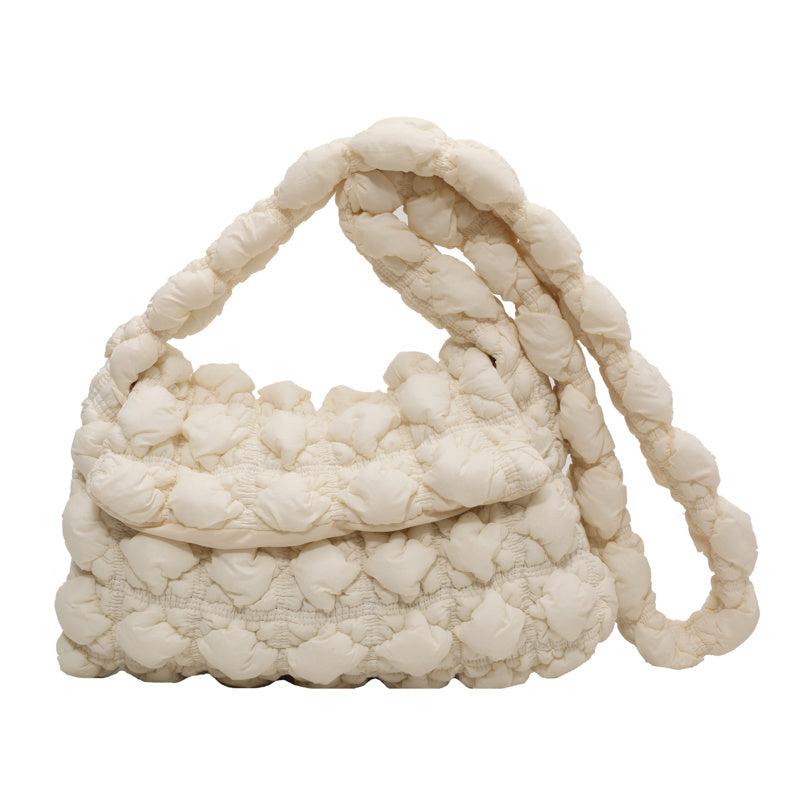 Lightweight Solid Ruched Bag Casual Quilted Handbag