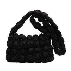 Lightweight Solid Ruched Bag Casual Quilted Handbag