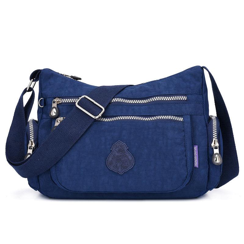 Nylon Crossbody Bag with Pockets and Zipper, Women's Shoulder Purse