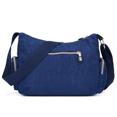 Nylon Crossbody Bag with Pockets and Zipper, Women's Shoulder Purse