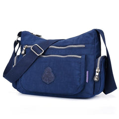 Nylon Crossbody Bag with Pockets and Zipper, Women's Shoulder Purse