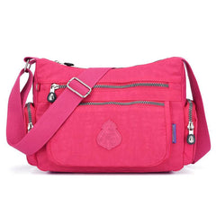 Nylon Crossbody Bag with Pockets and Zipper, Women's Shoulder Purse