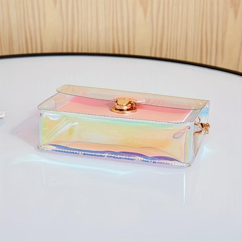 Pink Transparent Laser Crossbody Bag PVC Shoulder Bag